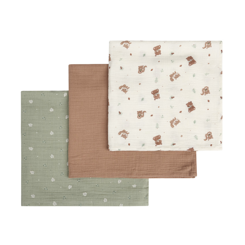 Σετ 3 Πάνες Από βαμβάκι Roi des Forêts 