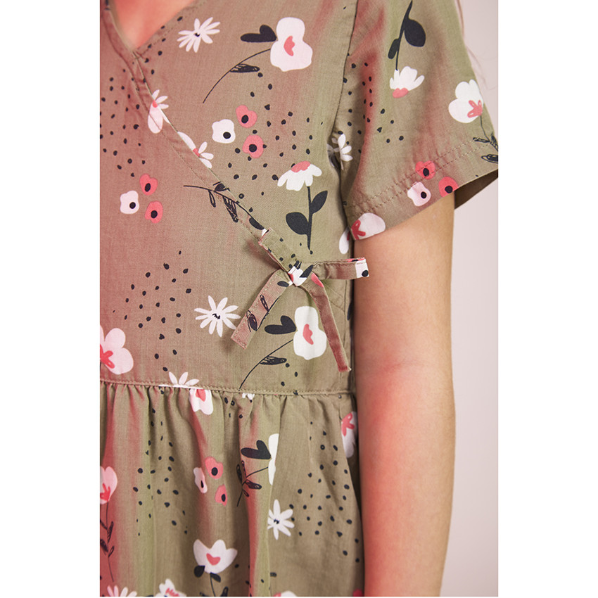 Φόρεμα skater κοντομάνικο με σχέδιο floral για κορίτσι 