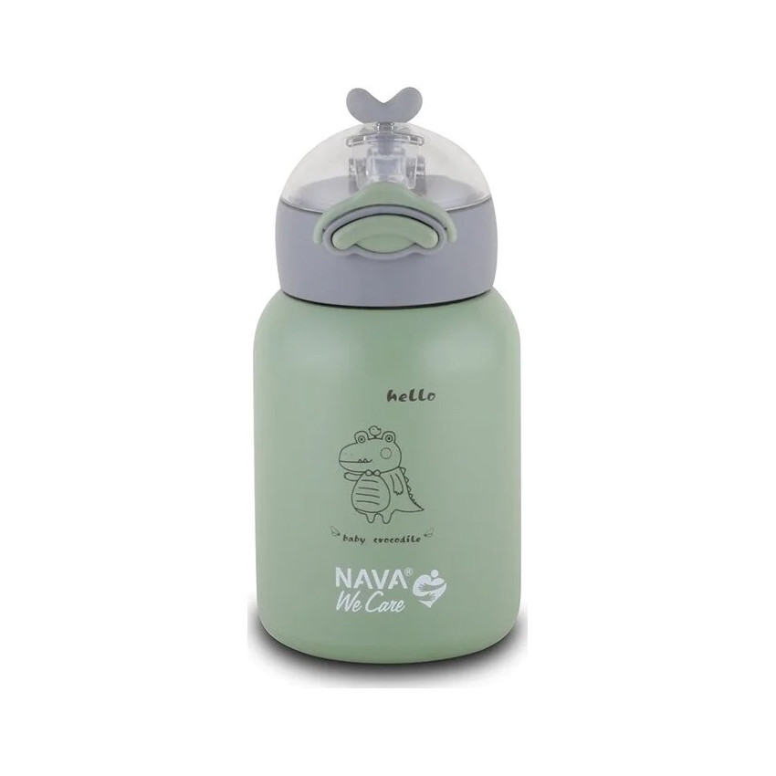 Θερμός Μπουκάλι Ανοξείδωτο “We Care” Πράσινο 350ml Nava  
