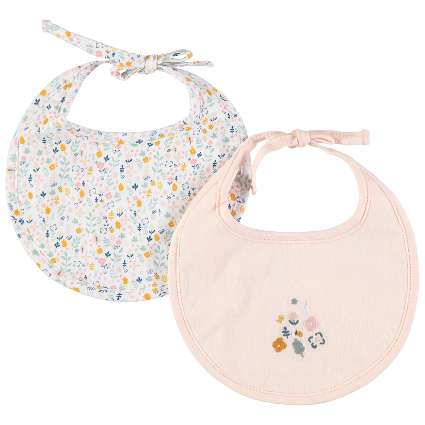 Σετ 2 σαλιάρες με μοτίβο λουλούδια 