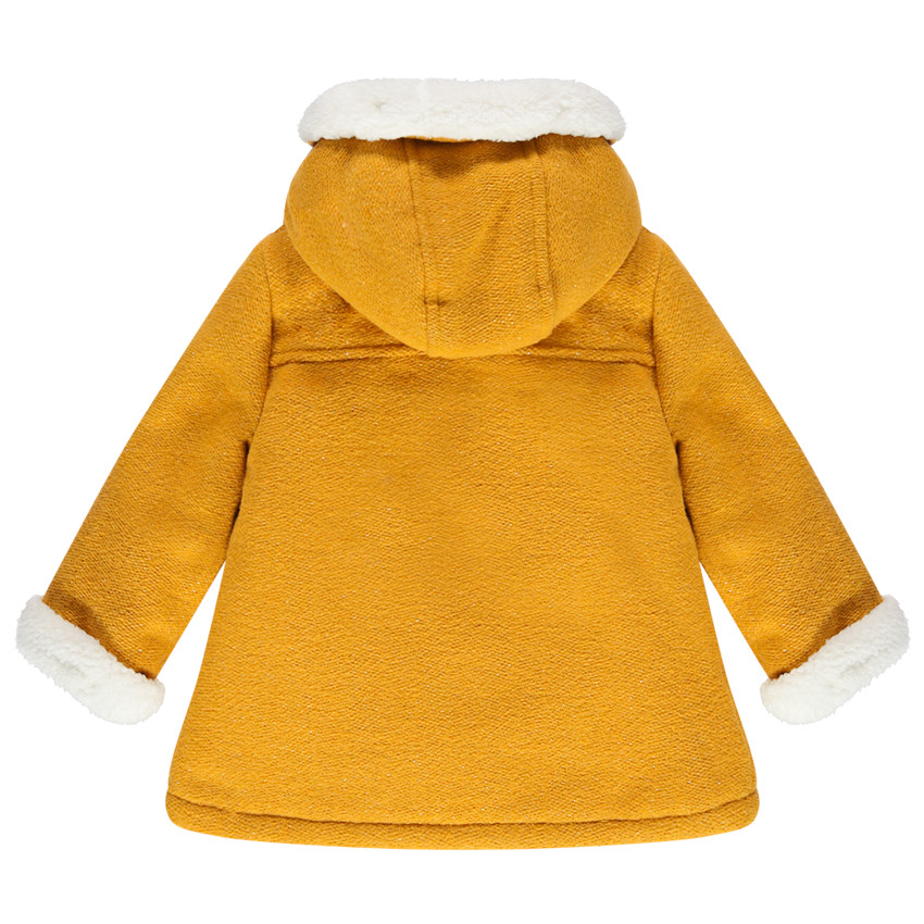 Manteau en drap de laine doublé sherpa 