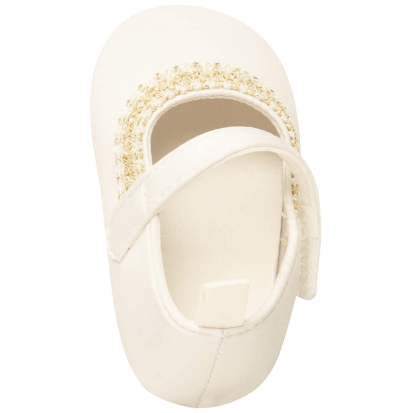 "Γιορτινά παπούτσια από σατέν με κέντημα για μωρό κορίτσι" 