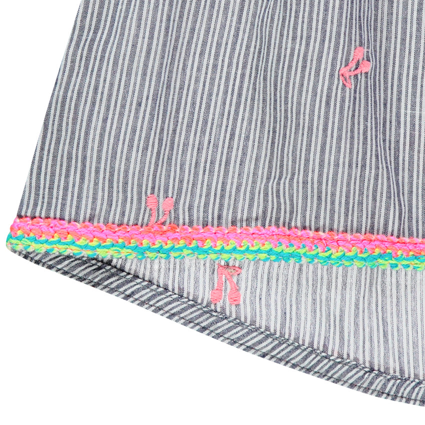 Φαρδιά μπλούζα με ρίγες και κεντητές κερασιές 