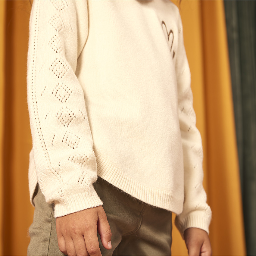 Πουλόβερ πλεκτό με κέντημα για κορίτσι 