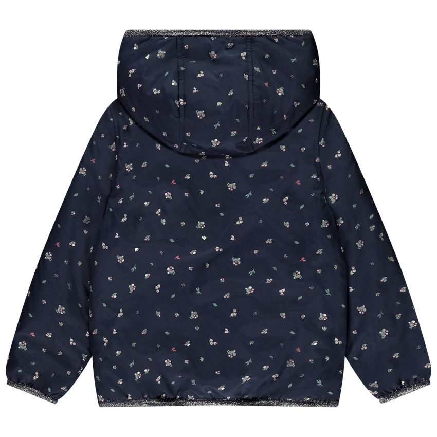 Αδιάβροχο υφασμάτινο με κουκούλα και λουλούδια για κορίτσι 