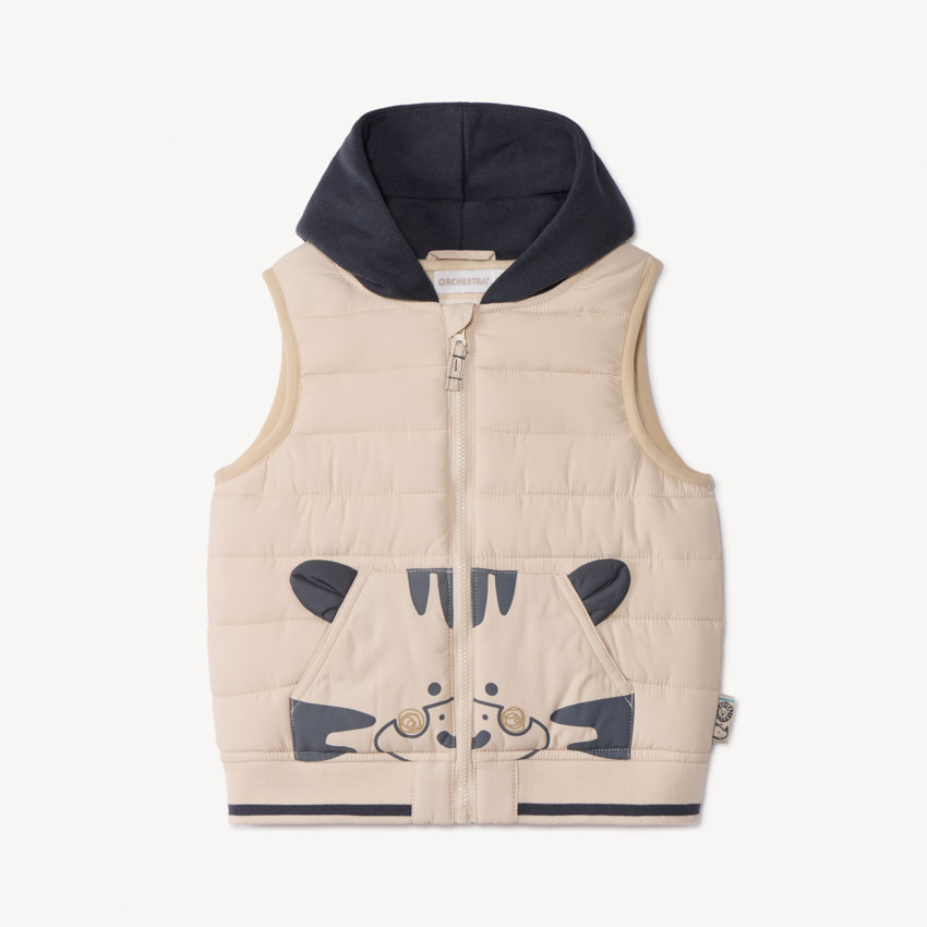 Αμάνικο χαριτωμένο bi-matière μπουφάν για bebe αγόρι 