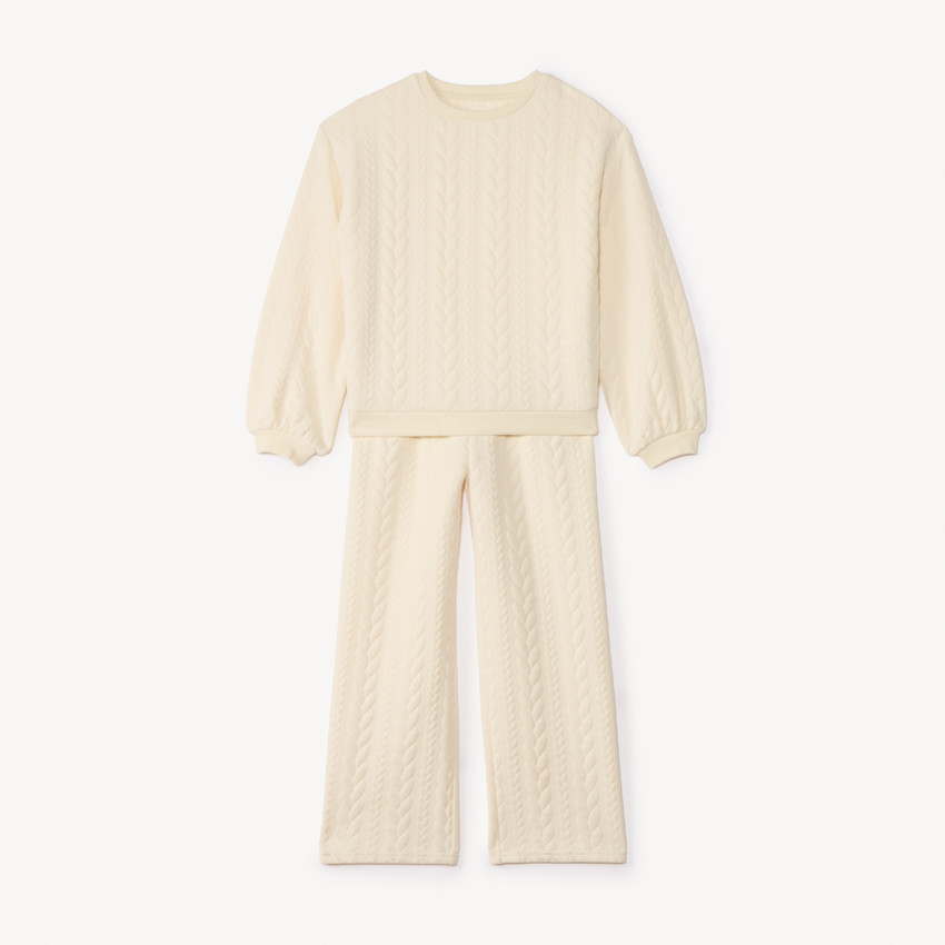 Σύνολο τζόκινγκ από πλεγμένο ζακάρ για κορίτσι 