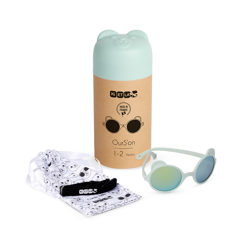 Lunettes de soleil incassables Ourson 1-2 ans vert amande 