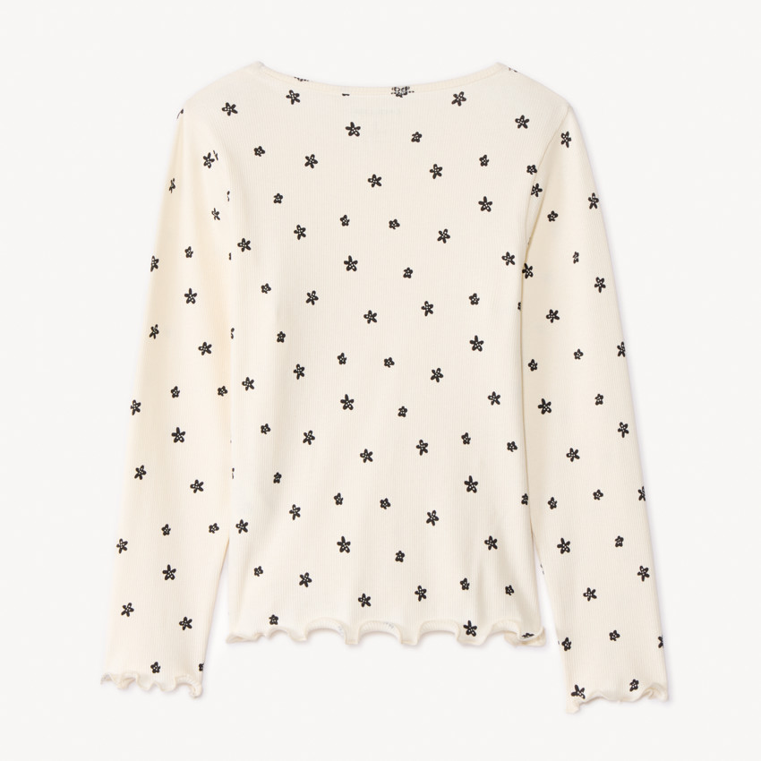 Μπλούζα μακρυμάνικη από jersey πλεκτό με λουλουδάτο τύπωμα για κορίτσι 