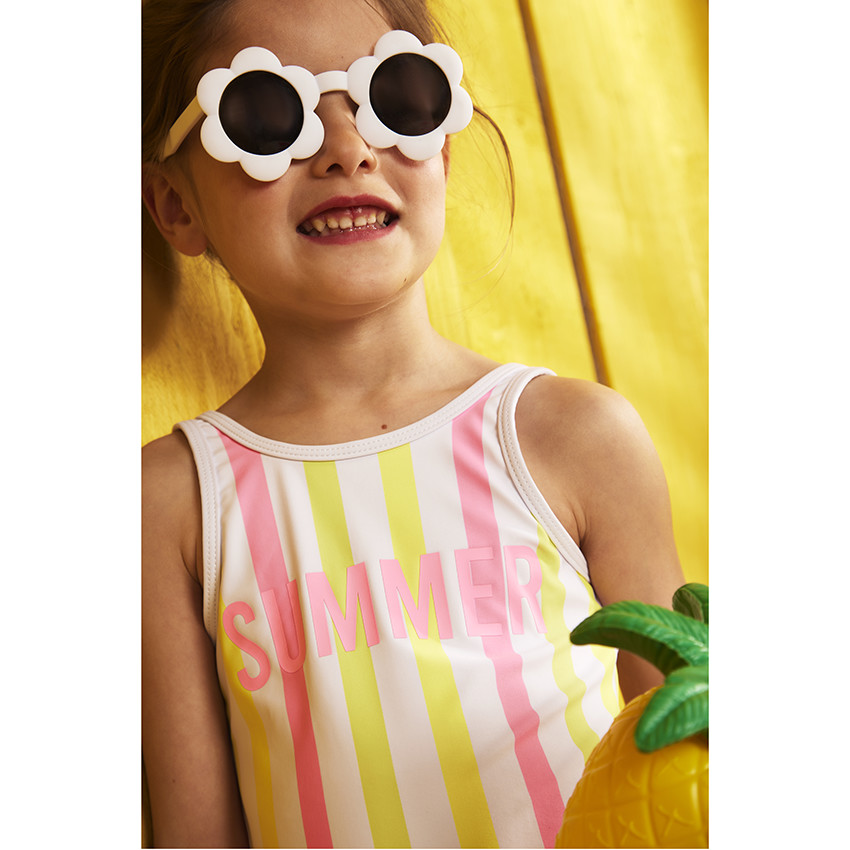 Αθλητικό μαγιό 1 κομμάτι με ρίγες τριών χρωμάτων για κορίτσι 