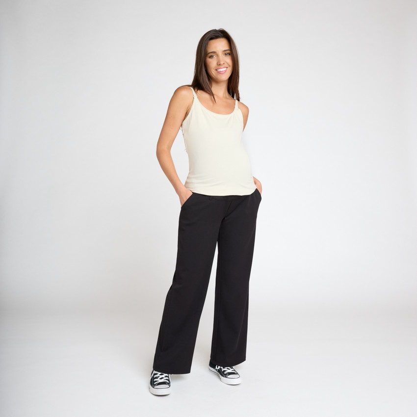Pantalon de grossesse uni avec bandeau haut 