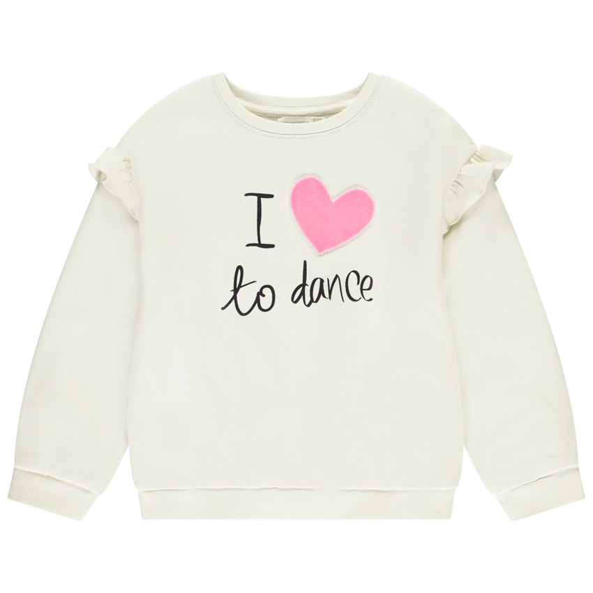 Sweat demi-oversize fantaisie avec volants pour fille 