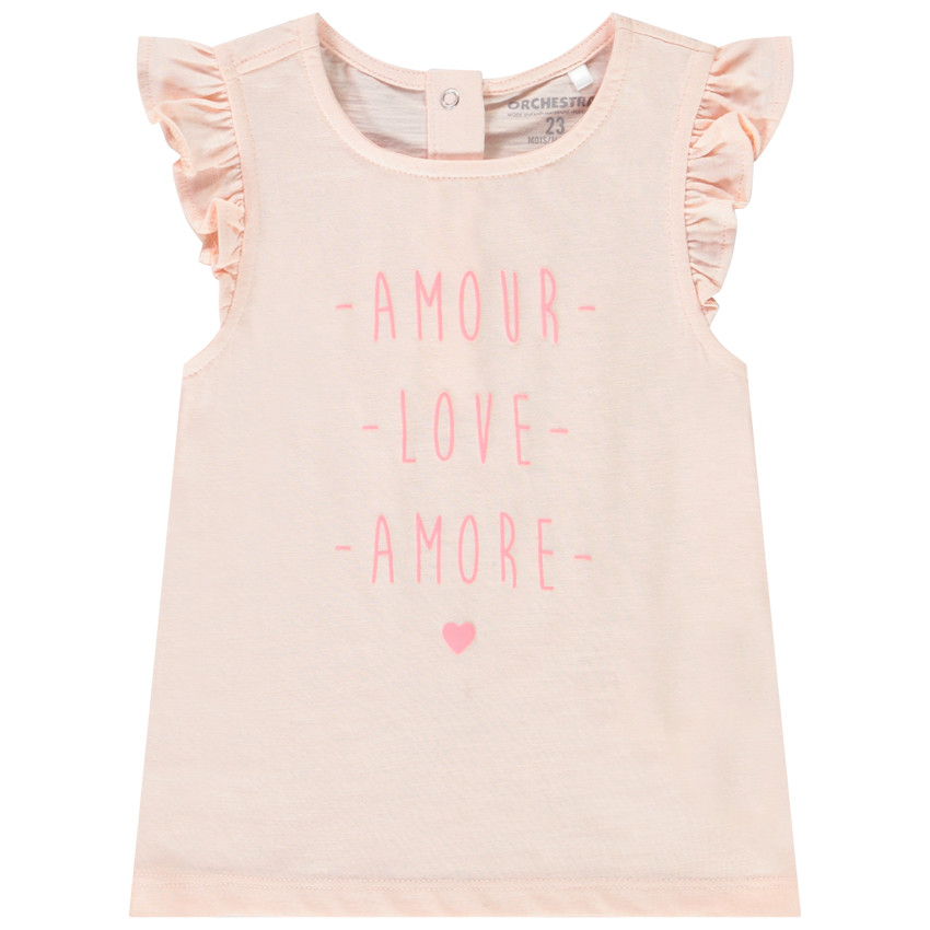 Αμάνικο μπλουζάκι από βαμβάκι για κορίτσι 