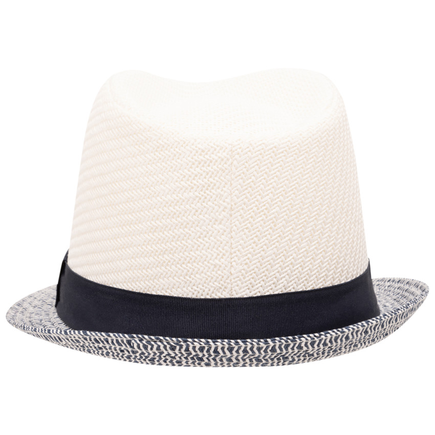 Borsalino en paille bicolore à galon tissé pour bébé garçon 