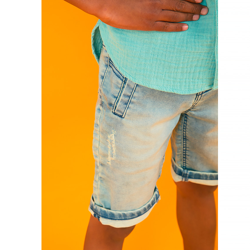 Bermuda effet jean pour garçon 