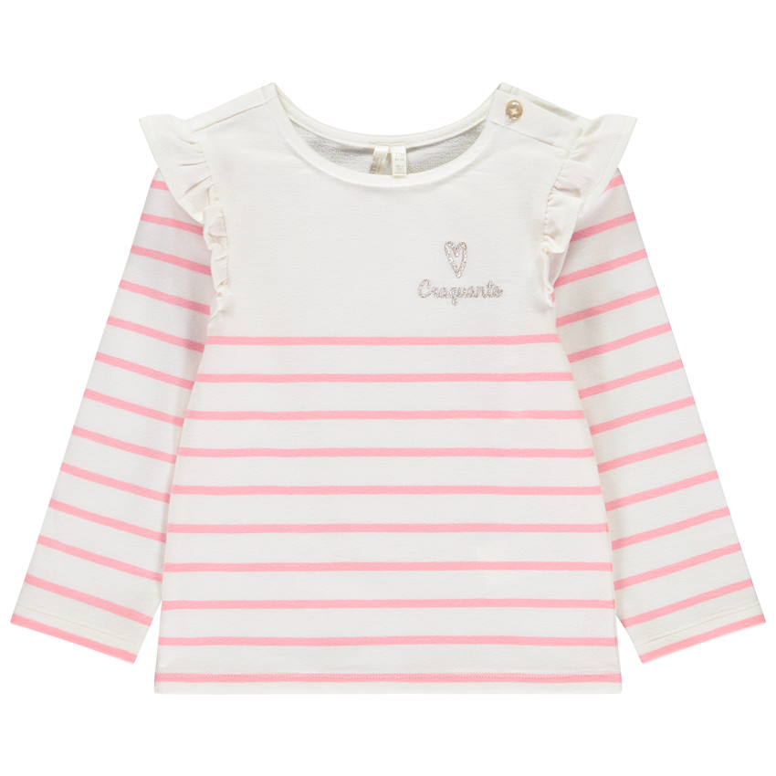 Αμάνικη μπλούζα με βολάν και χρυσή κέντημα για μωρό κορίτσι 