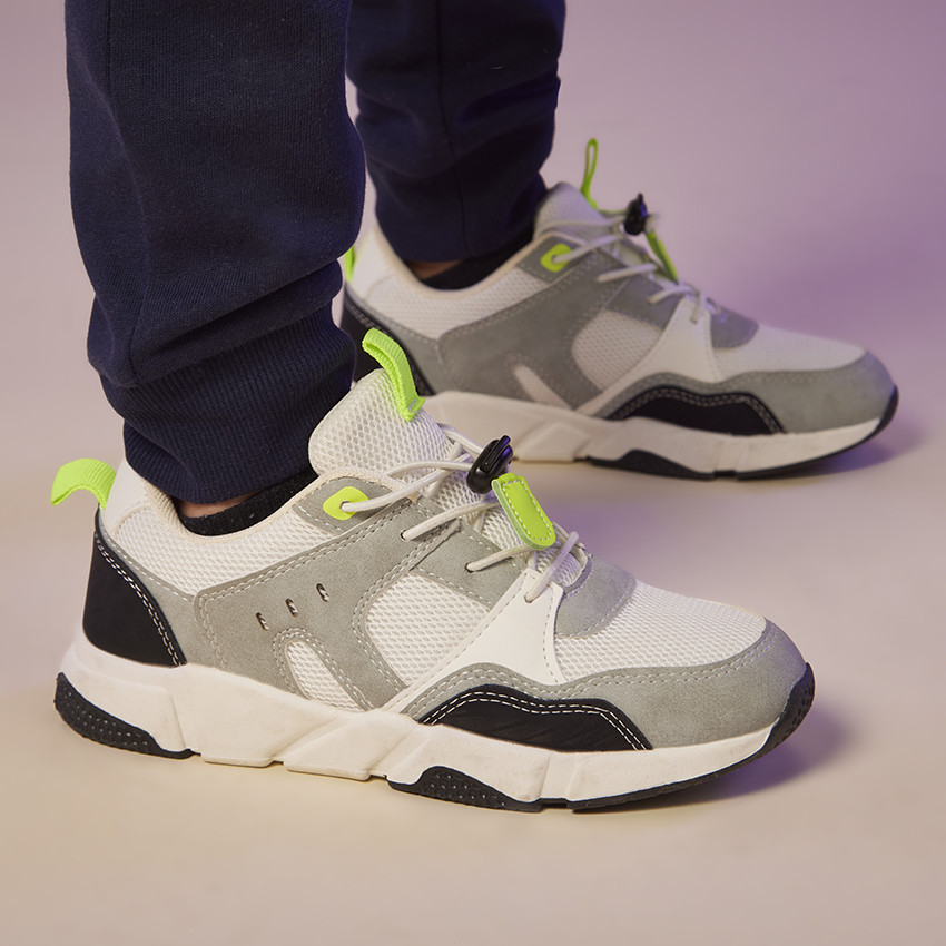 Αθλητικά παπούτσια με ελαστικά κορδόνια και stopper για αγόρι 