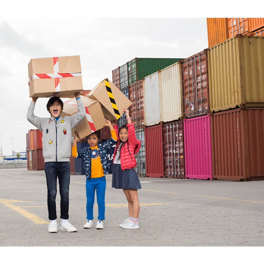 Παιδικά - Μονόχρωμο υφασμάτινο παντελόνι με τσαλακωμένη όψη 