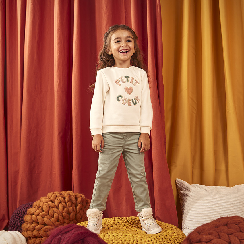 Φούτερ molleton με patchs bouclettes για bebe κορίτσι 