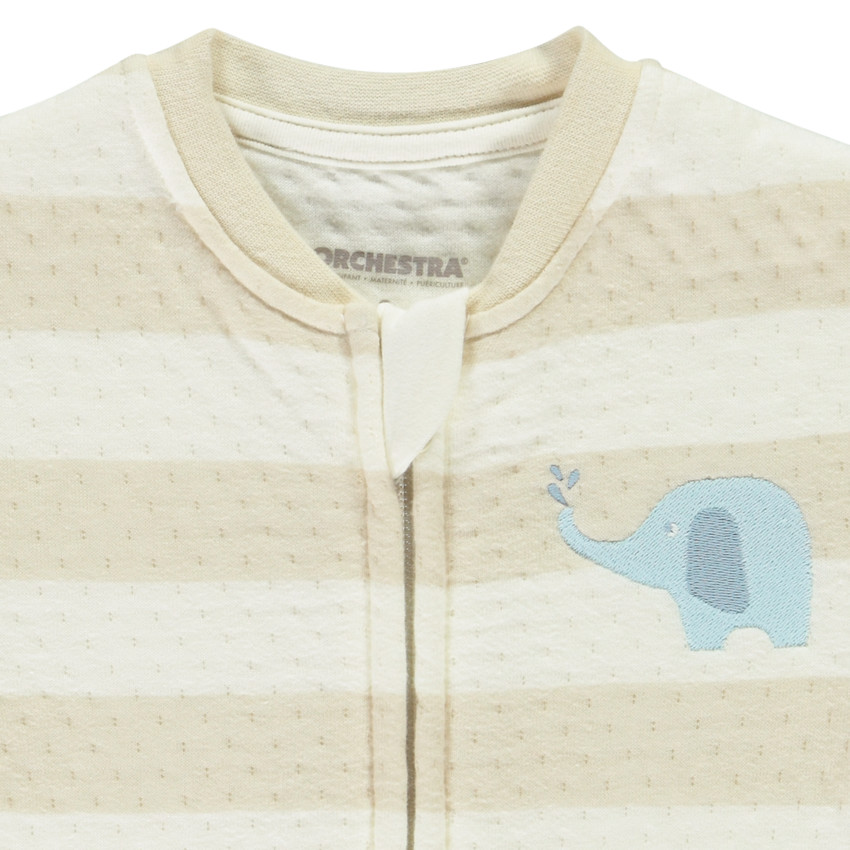 Combi μακρύ ριγέ με κεντημένο ελέφαντα για μωρό 