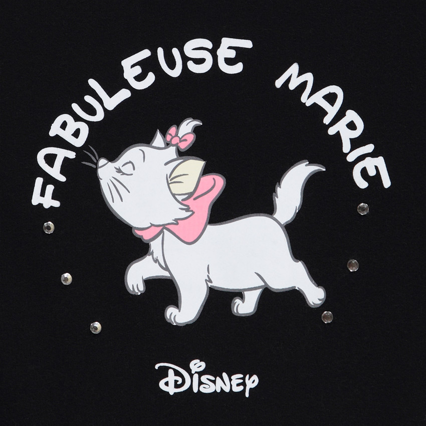 T-shirt manches longues en jersey avec print Marie Disney pour fille Main T-shirt manches longues en jersey avec print Marie Disney pour fille