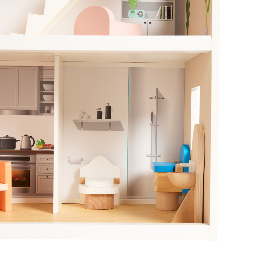 Ξύλινη κουκλόσπιτο διαμορφωμένο 