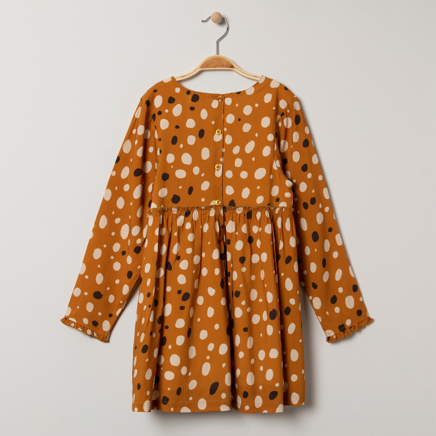 Robe manches longues à pois all-over 