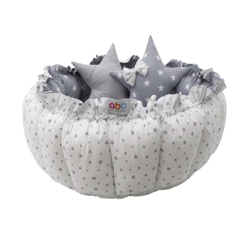 Φωλιά-χαλάκι δραστηριοτήτων 2 σε 1 γκρι με αστέρια 