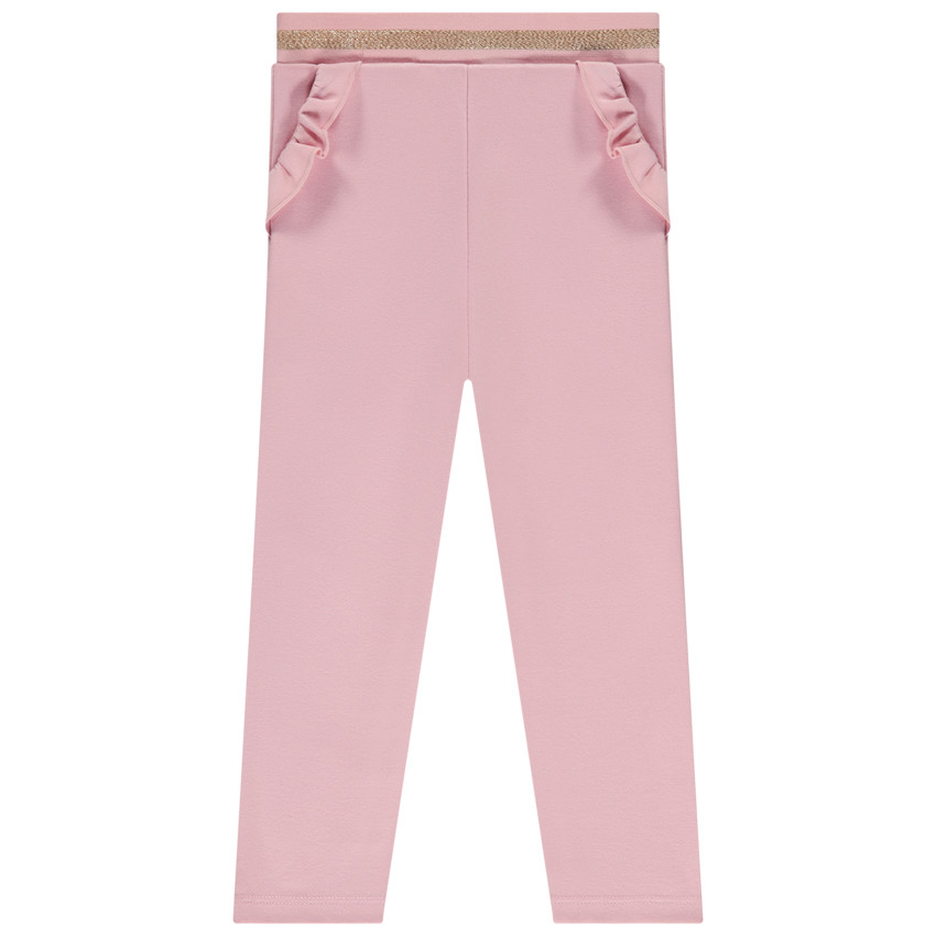 Κολάν μονόχρωμο σε ύφασμα Milano με λεπτομέρειες βολάν για μωρό κορίτσι 