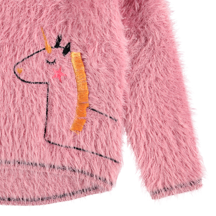 Pull en tricot poil avec licorne brodée  Additional Pull en tricot poil avec licorne brodée