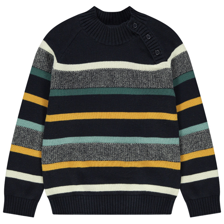 Pull en tricot à rayures contrastées 
