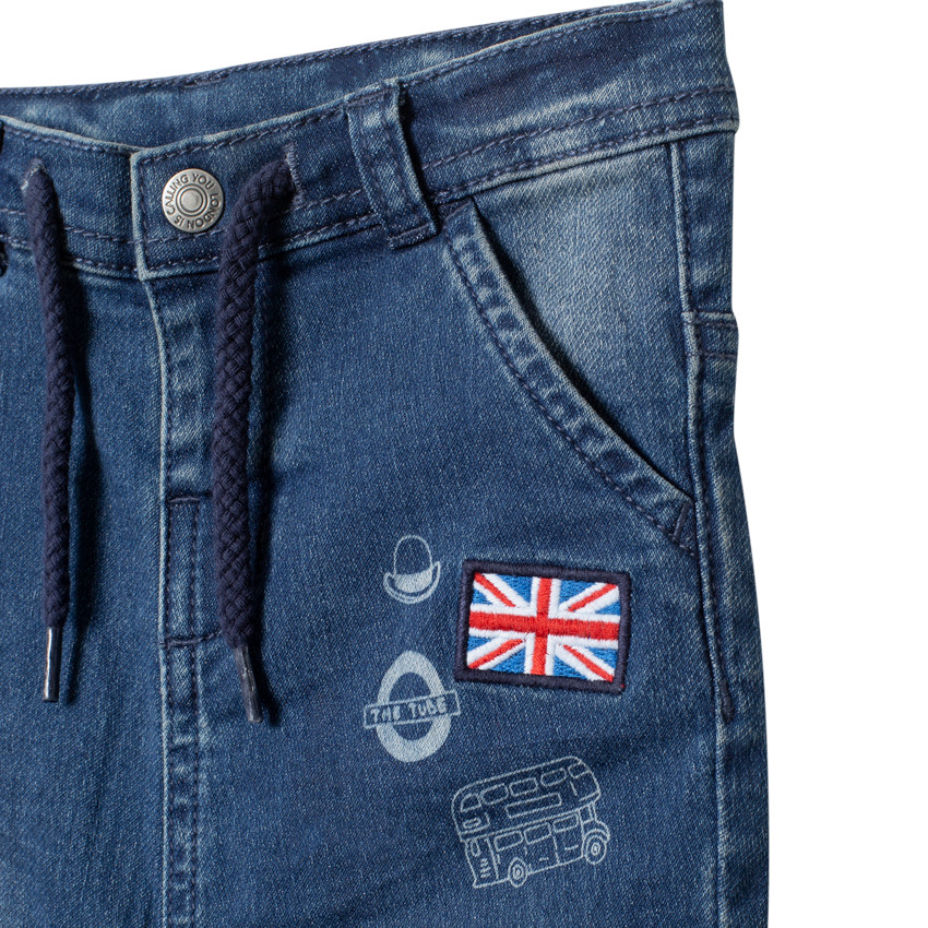 Jean με badges σε στυλ London για bebe αγόρι  Additional Jean με badges σε στυλ London για bebe αγόρι