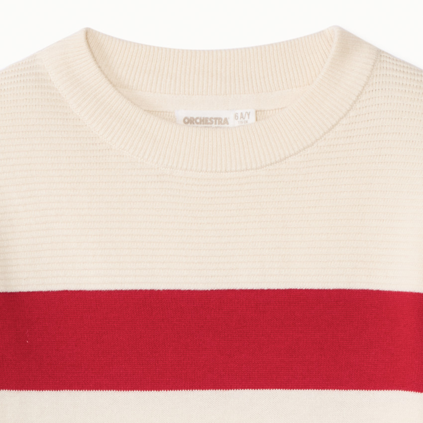 Pull manches longues rayé en tricot pour garçon  