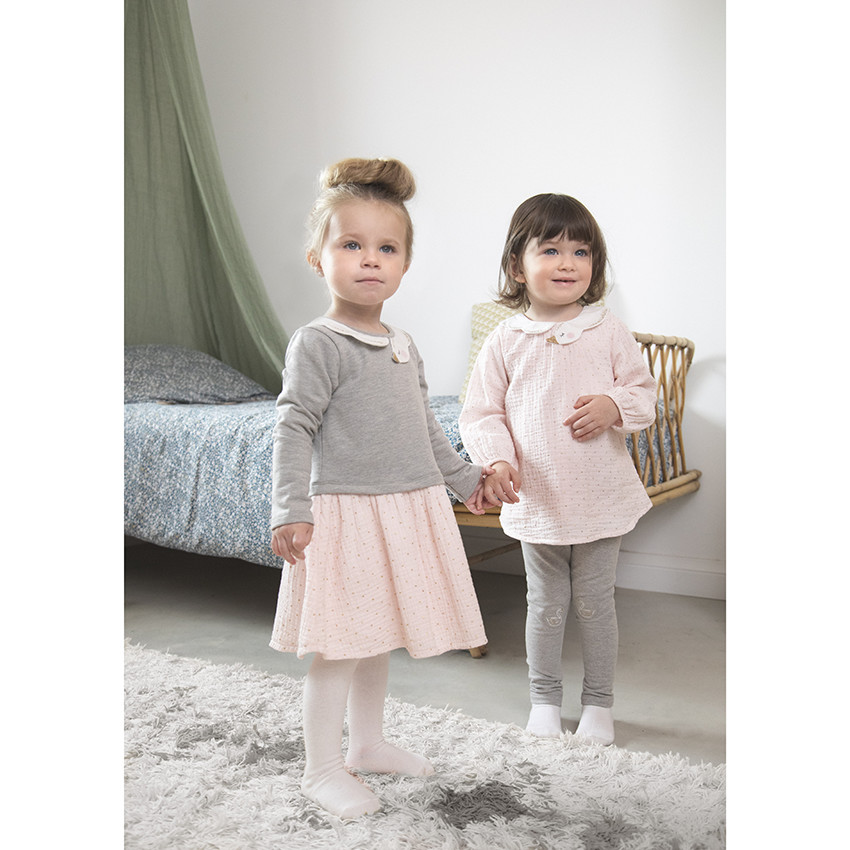 Σετ τουνίκ και κολάν με στάμπα Swan για bébé κοριτσι 