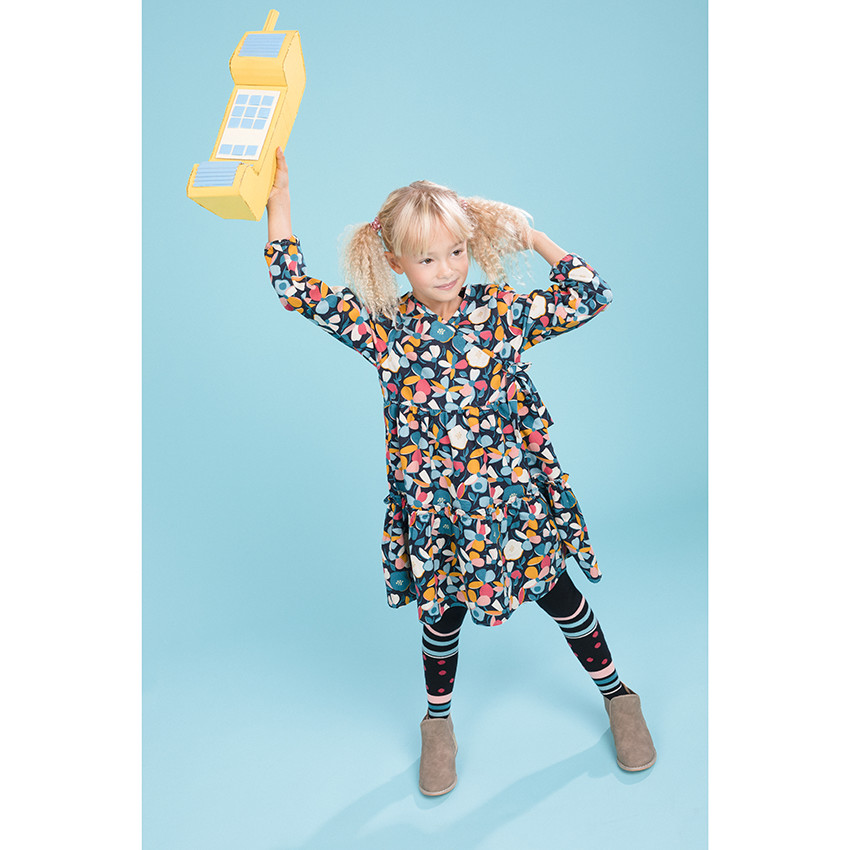 Robe manches longues imprimée all-over 