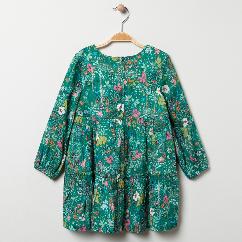 Φόρεμα μακρυμάνικο με λουλούδια για κόριτσι 