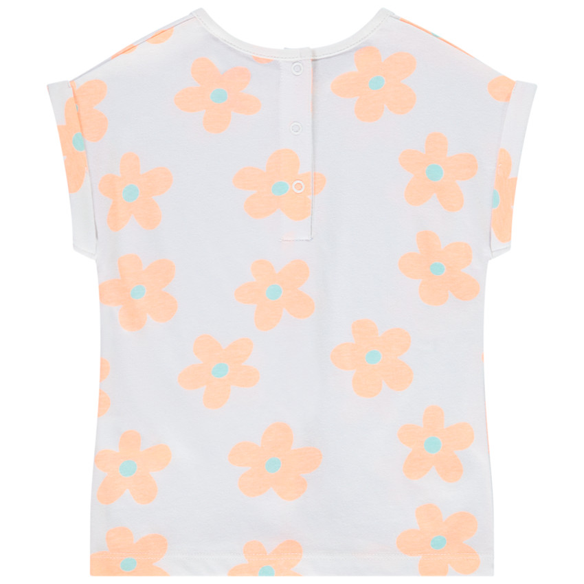 Κοντομάνικο μπλουζάκι effet δεμένο print λουλούδια για bebe κορίτσι 