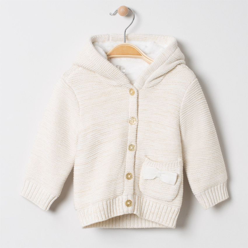 Veste en tricot brillant doublée sherpa avec poche 