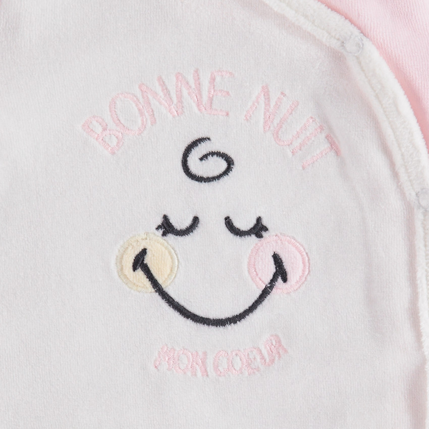 Δίχρωμο βελουτέ φορμάκι κεντημένο Smiley Girl 