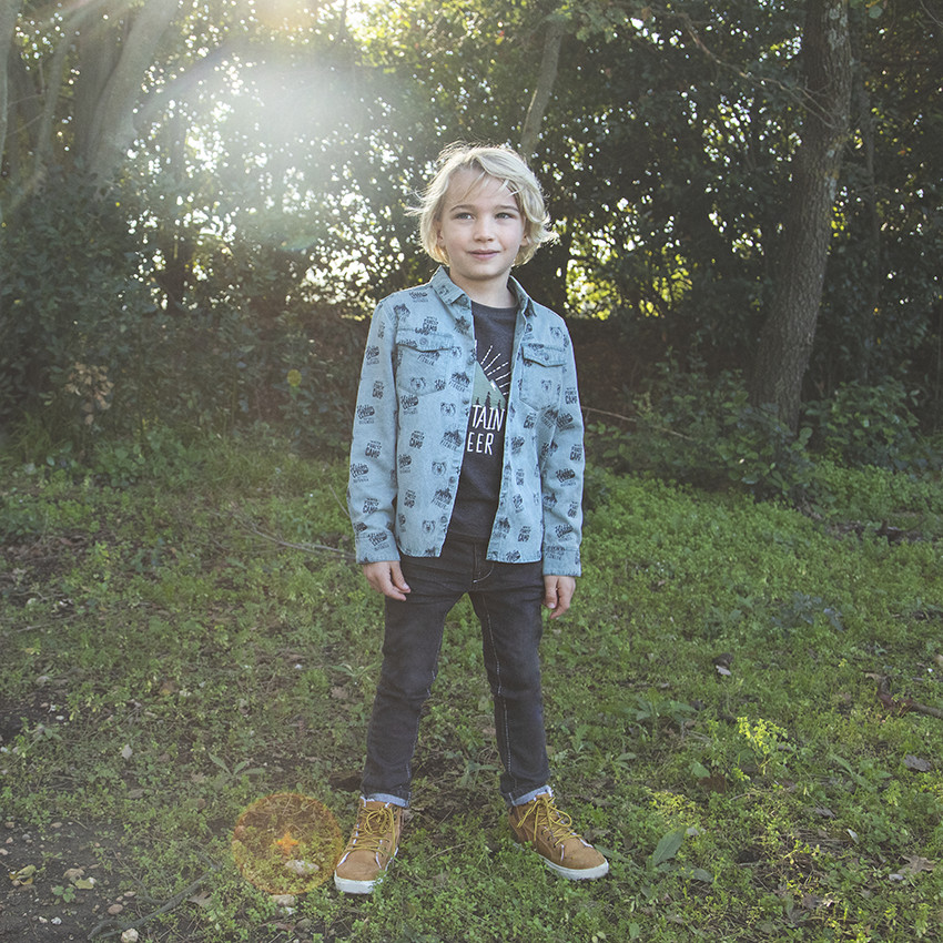 T-shirt μακρυμάνικο για αγόρι σχέδιο βουνά 