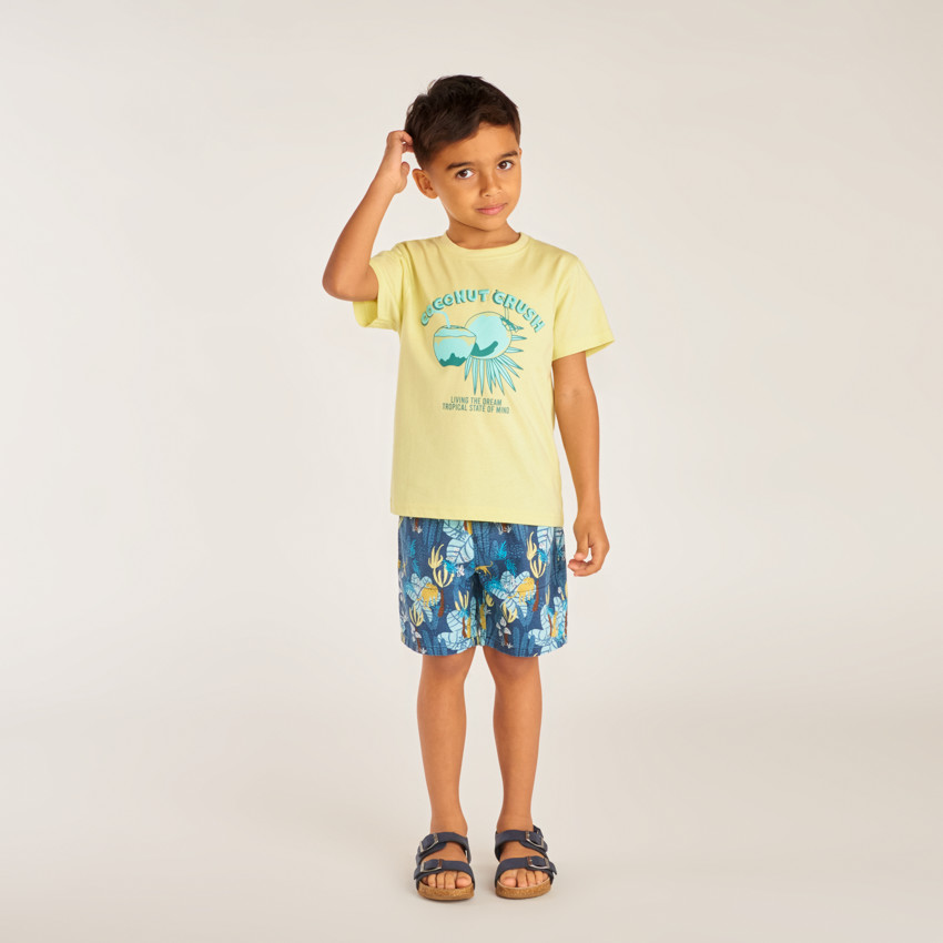 T-shirt με κοντά μανίκια με εκτύπωση καρύδας για αγόρι 