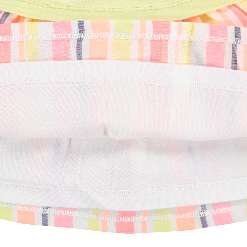 Φόρεμα 2 σε 1 με τυπωμένο λουλούδια και ριγέ το κάτω μέρος 