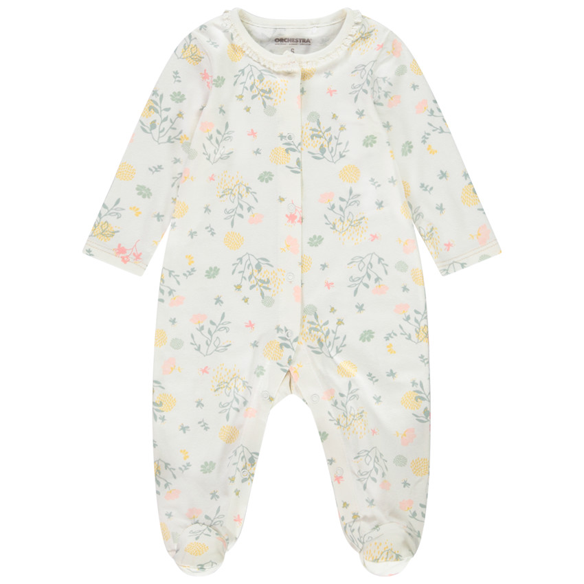 Ολόσωμο φορμάκι από jersey με floral σχέδιο για bebe κορίτσι 