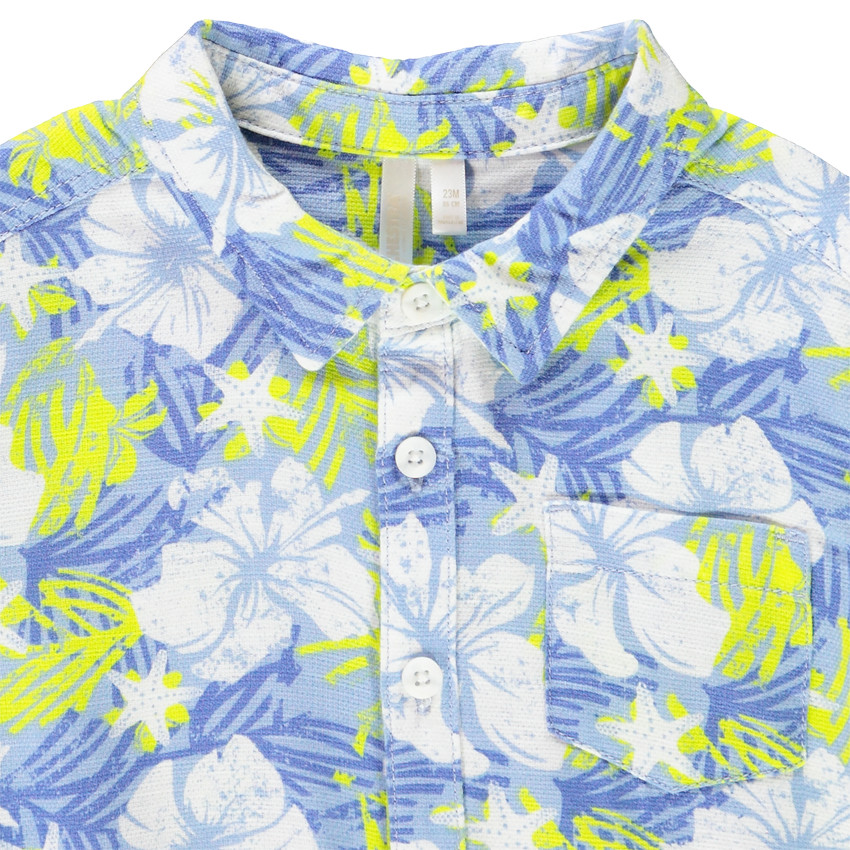 Chemise manches courtes imprimé fleuri pour bébé garçon 