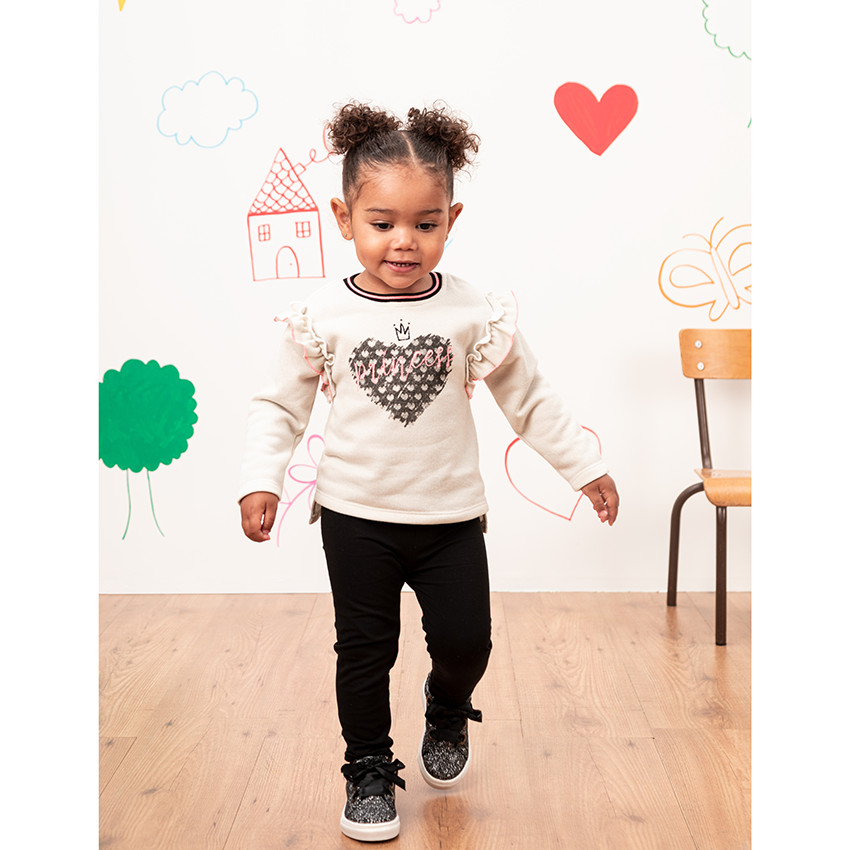 Σετ από 2 μονόχρωμα κολάν από βαμβάκι για κορίτσι μωρού 