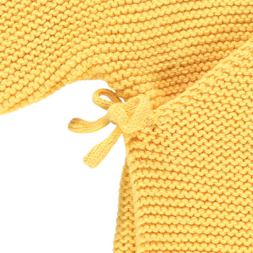 Γιλέτ πλεκτό μονόχρωμο από βαμβάκι για μωρό αγόρι 