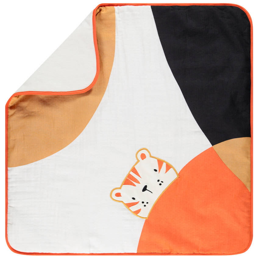 Couverture en coton avec motif lion 