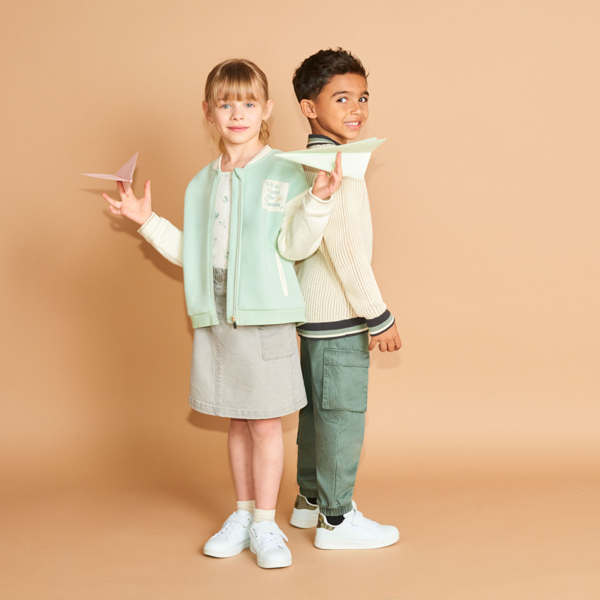 Φούστα από τζιν με cargo τσέπες για κορίτσια 
