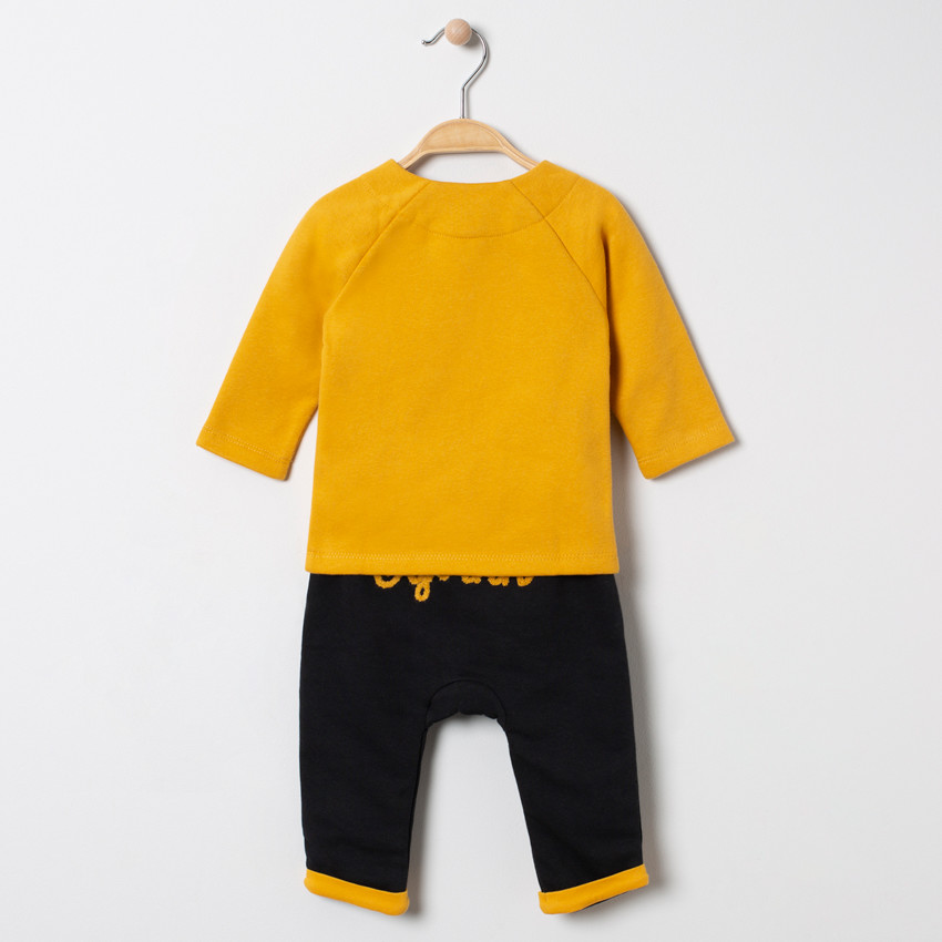 Σετ δίχρωμο σχέδιο ourson με μήνυμα στο πίσω μέρος για bebe αγόρι 