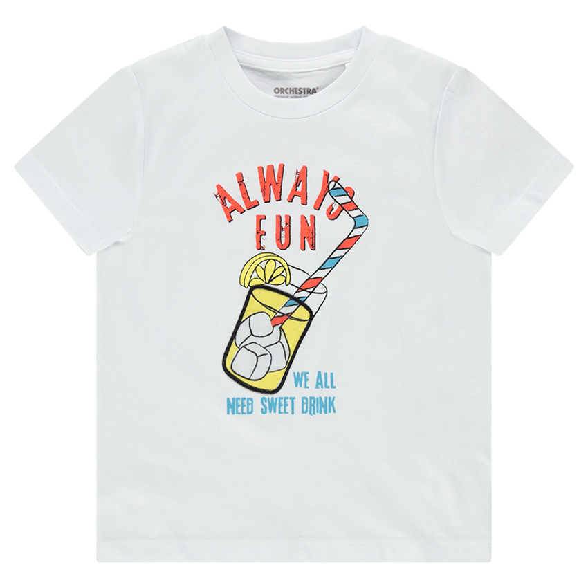 Κοντομάνικη μπλούζα από ζέρσεϊ με στάμπα 